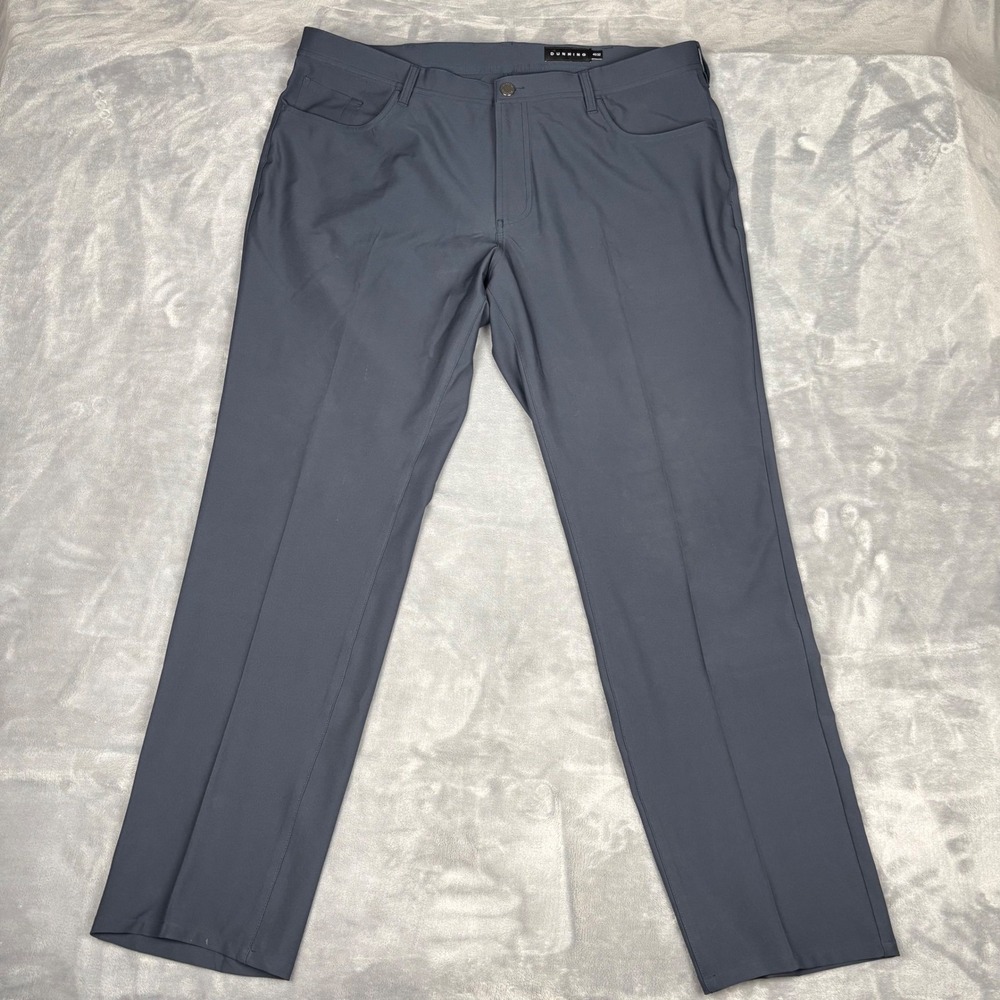 DUNNING Men's Charcoal‎ Gray Performance Golf Pants 40x32 Flat Front Stretch